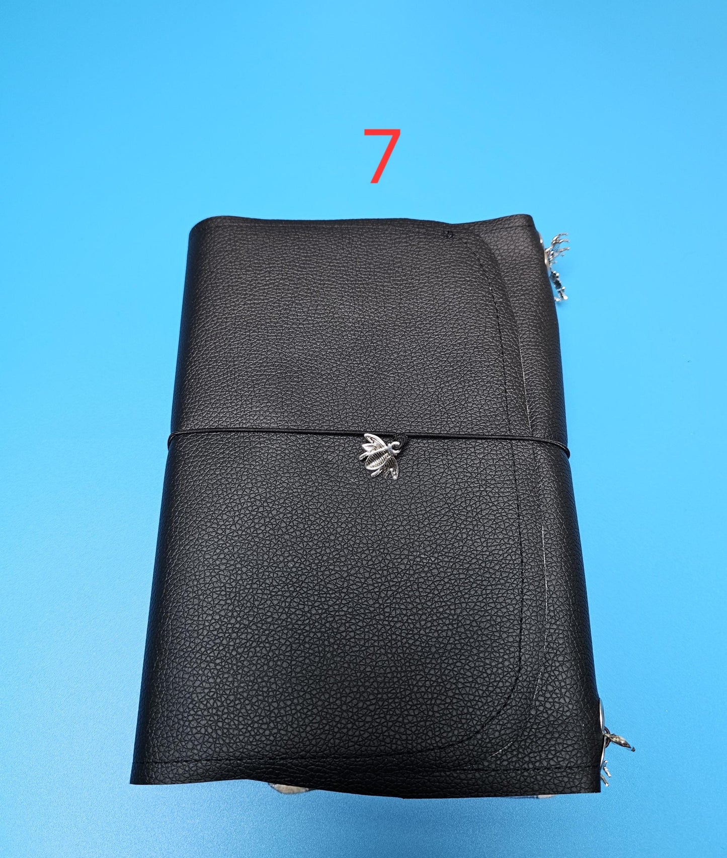 Handmade French Notebook with Charms and Velvet Pouch