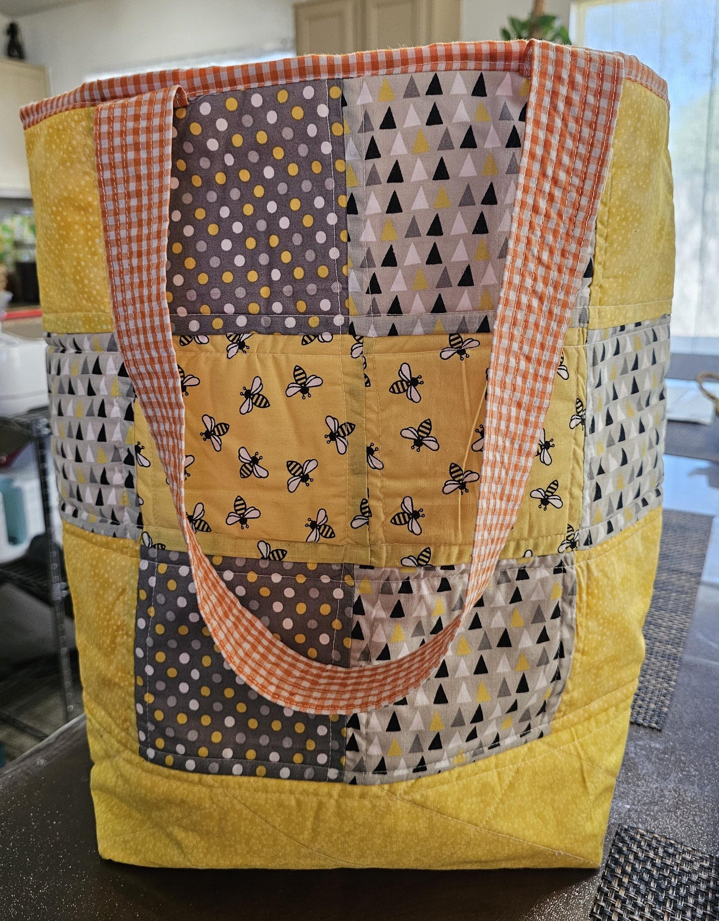 Women's Medium Size Patched Tote Bag