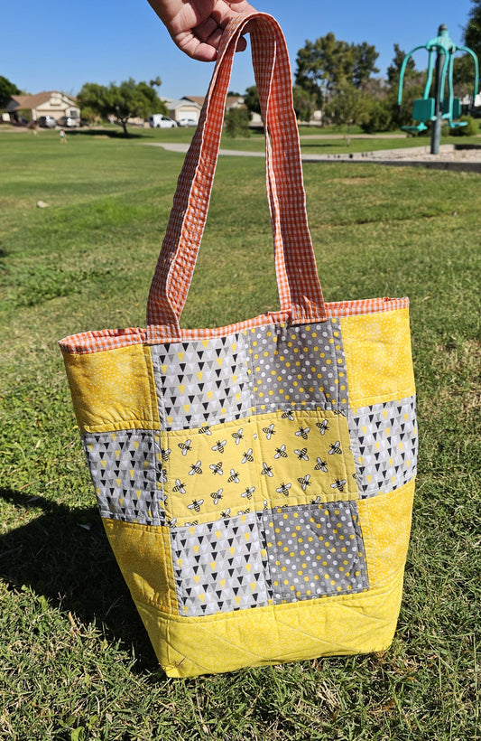 Women's Medium Size Patched Tote Bag