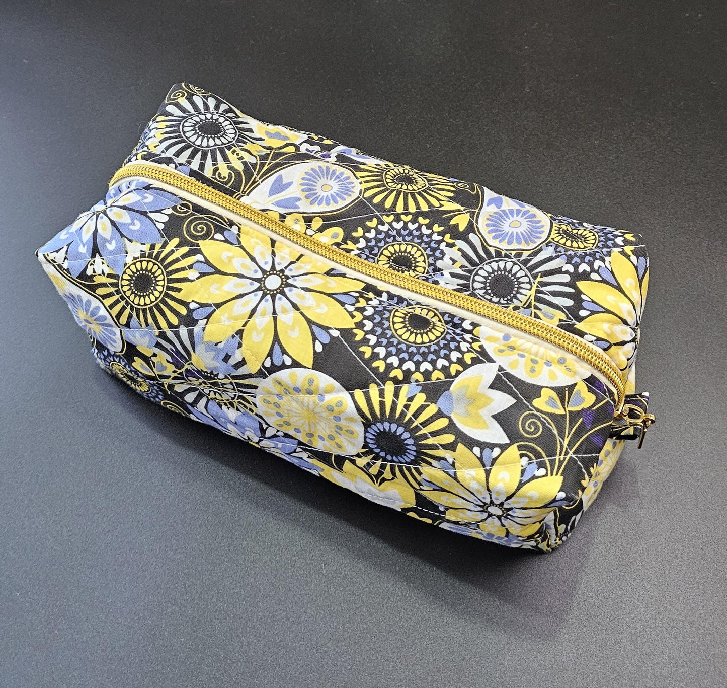 Handmade Floral Quilted Cotton Makeup Bag