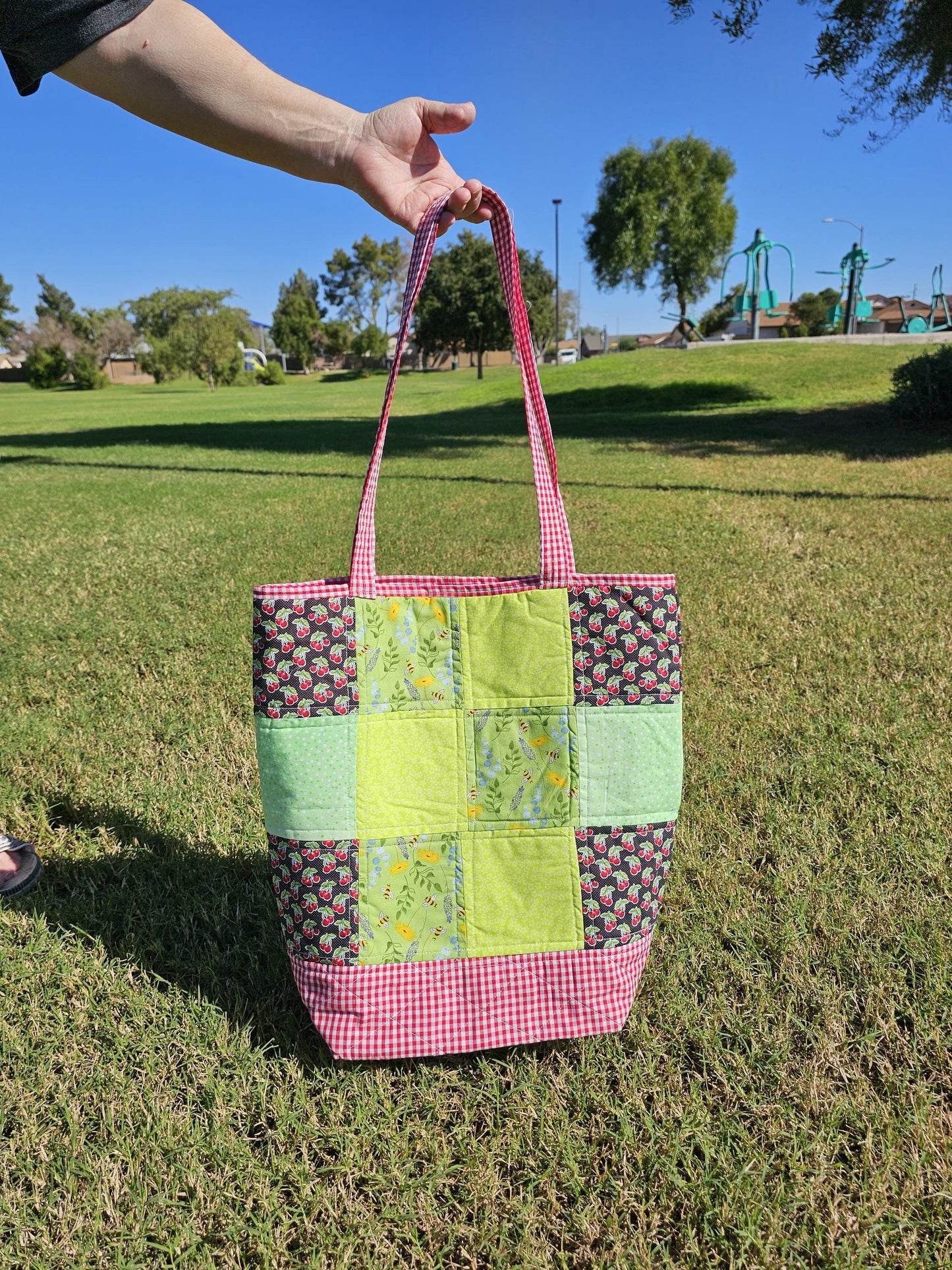 Women's Medium Patched Tote Bag