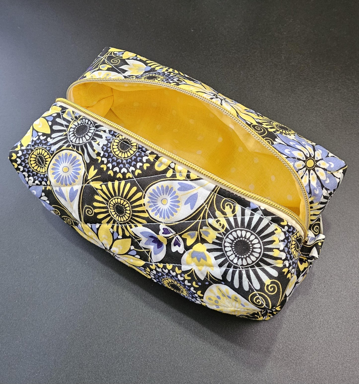 Handmade Floral Quilted Cotton Makeup Bag