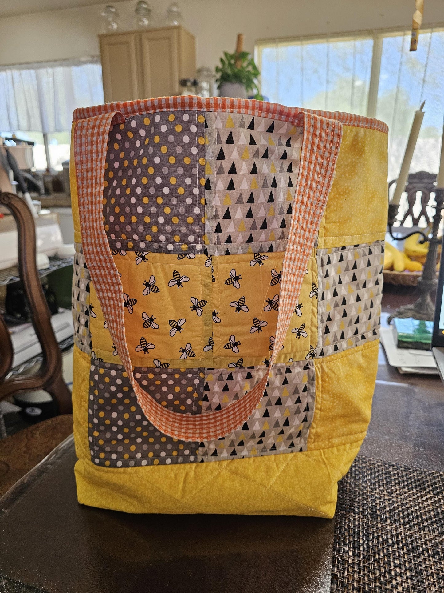 Women's Medium Size Patched Tote Bag