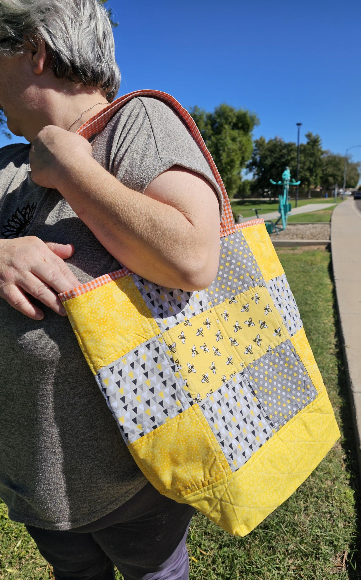 Women's Medium Size Patched Tote Bag