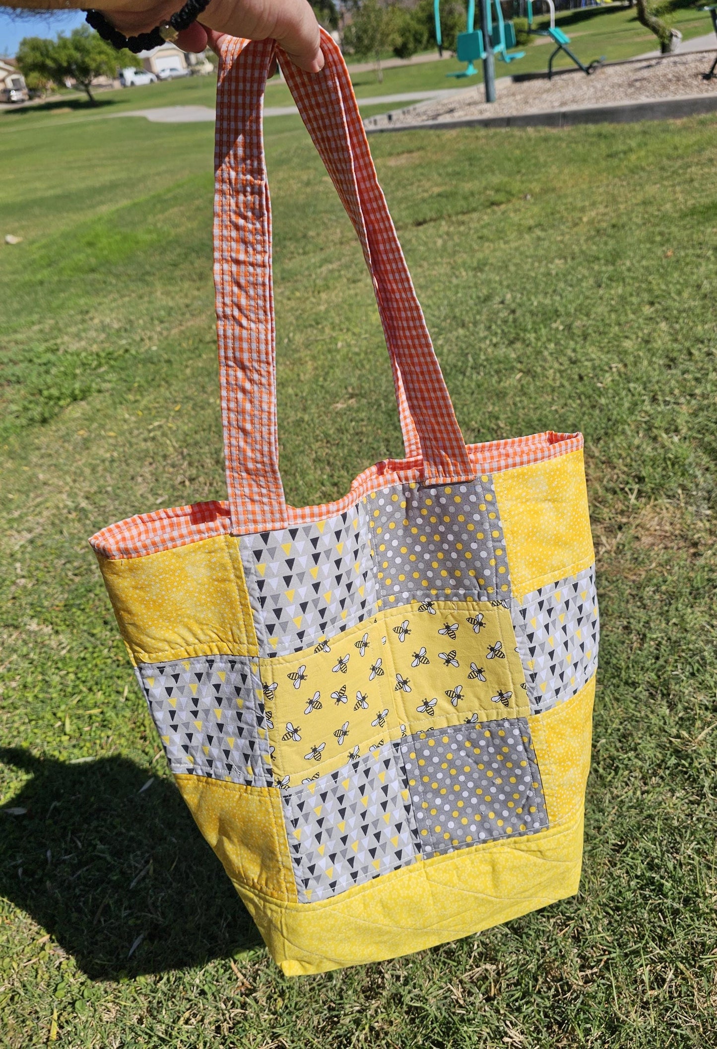Women's Medium Size Patched Tote Bag