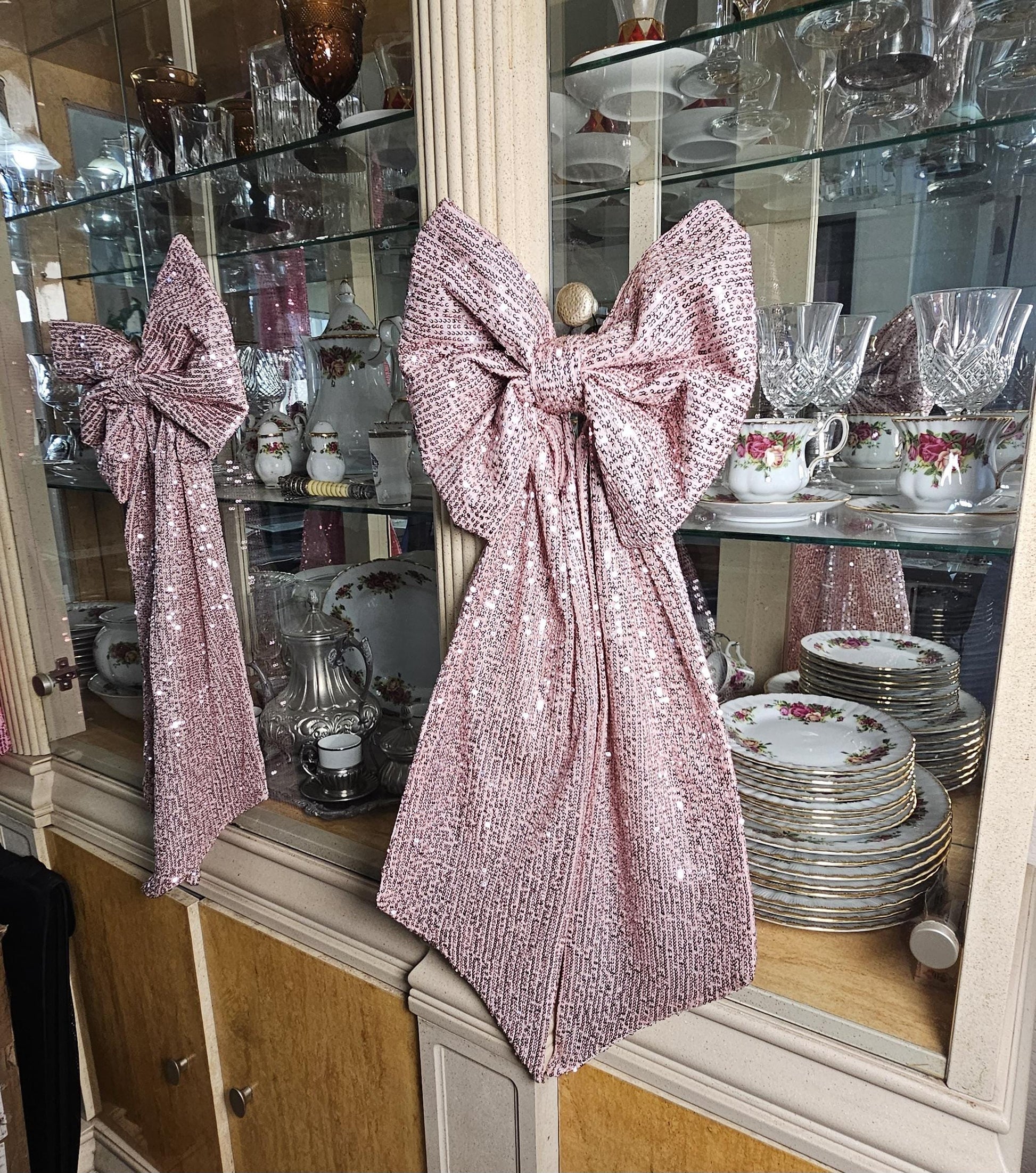 Handmade Sequins Fabric Decoration Bow