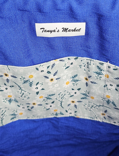 Handmade Quilted Cotton Tote Bag with Pockets