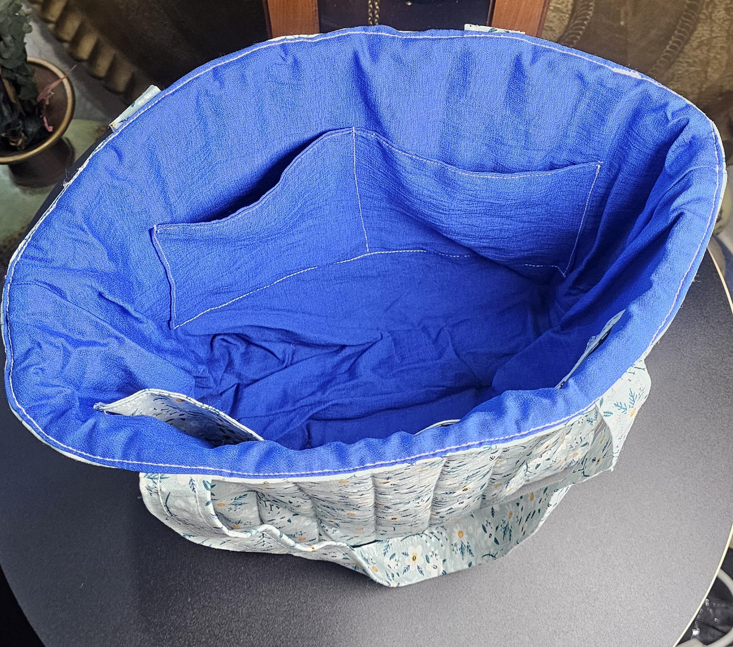 Handmade Quilted Cotton Tote Bag with Pockets