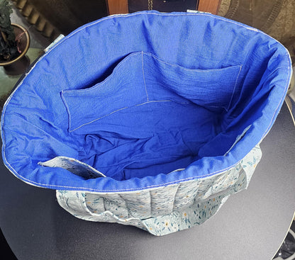 Handmade Quilted Cotton Tote Bag with Pockets
