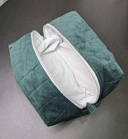 Handmade Velvet Makeup Bag - Large Zipper Pouch