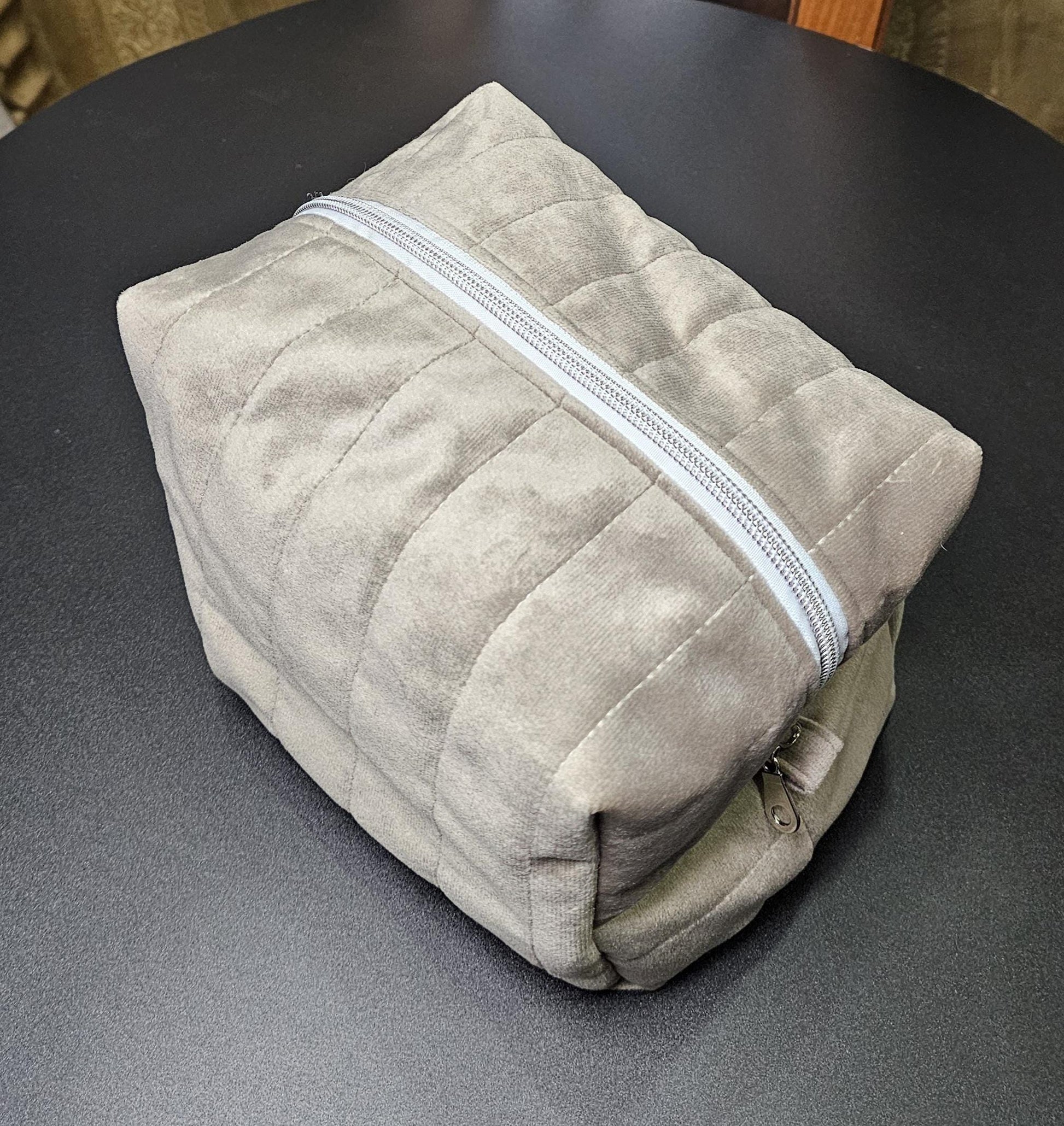 Handmade Velvet Makeup Bag - Large Zipper Pouch