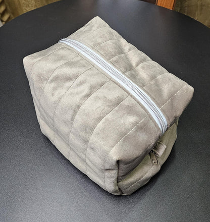 Handmade Velvet Makeup Bag - Large Zipper Pouch