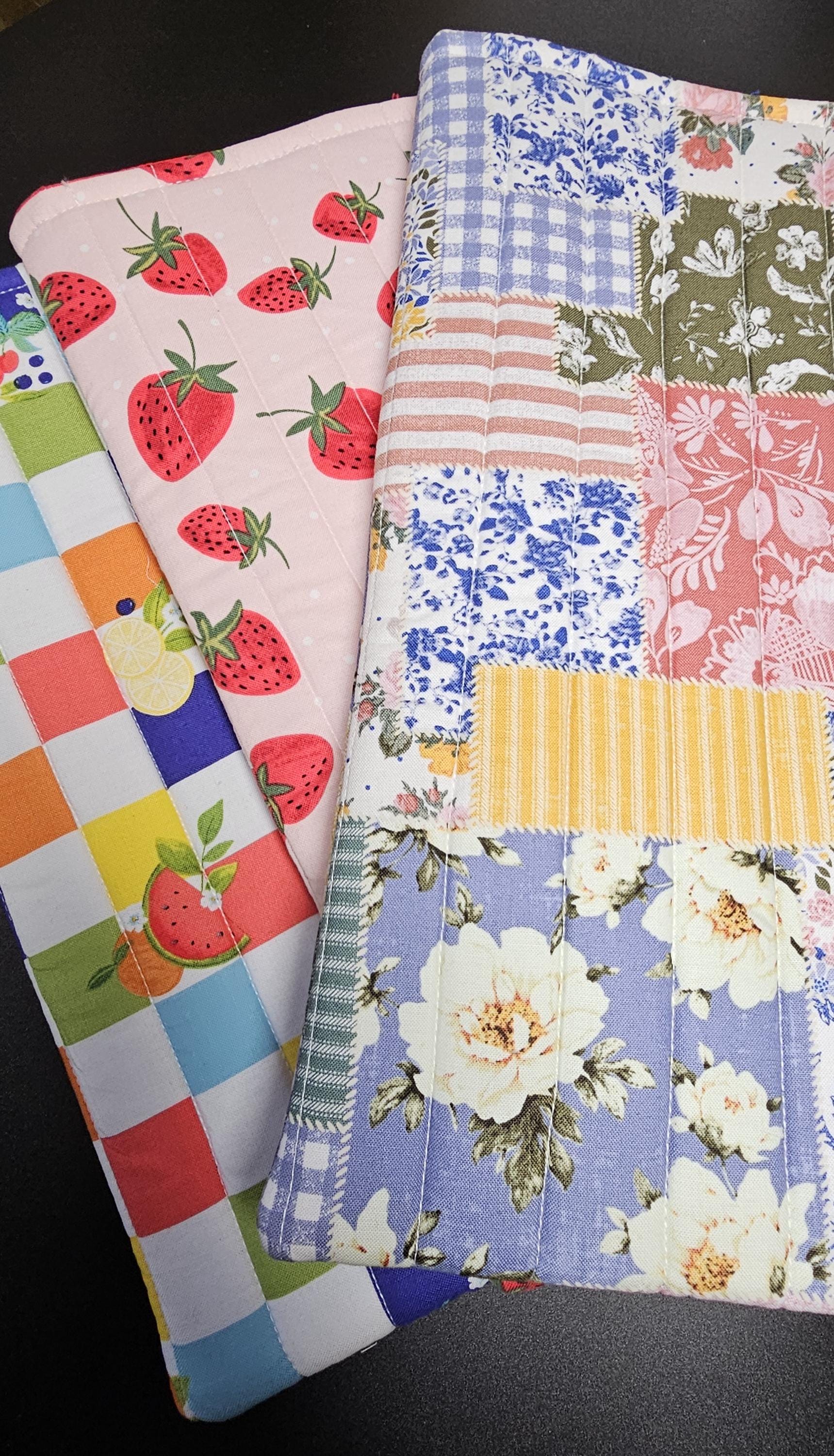 Handmade Cotton Book Sleeve, Floral Padded Book Cover