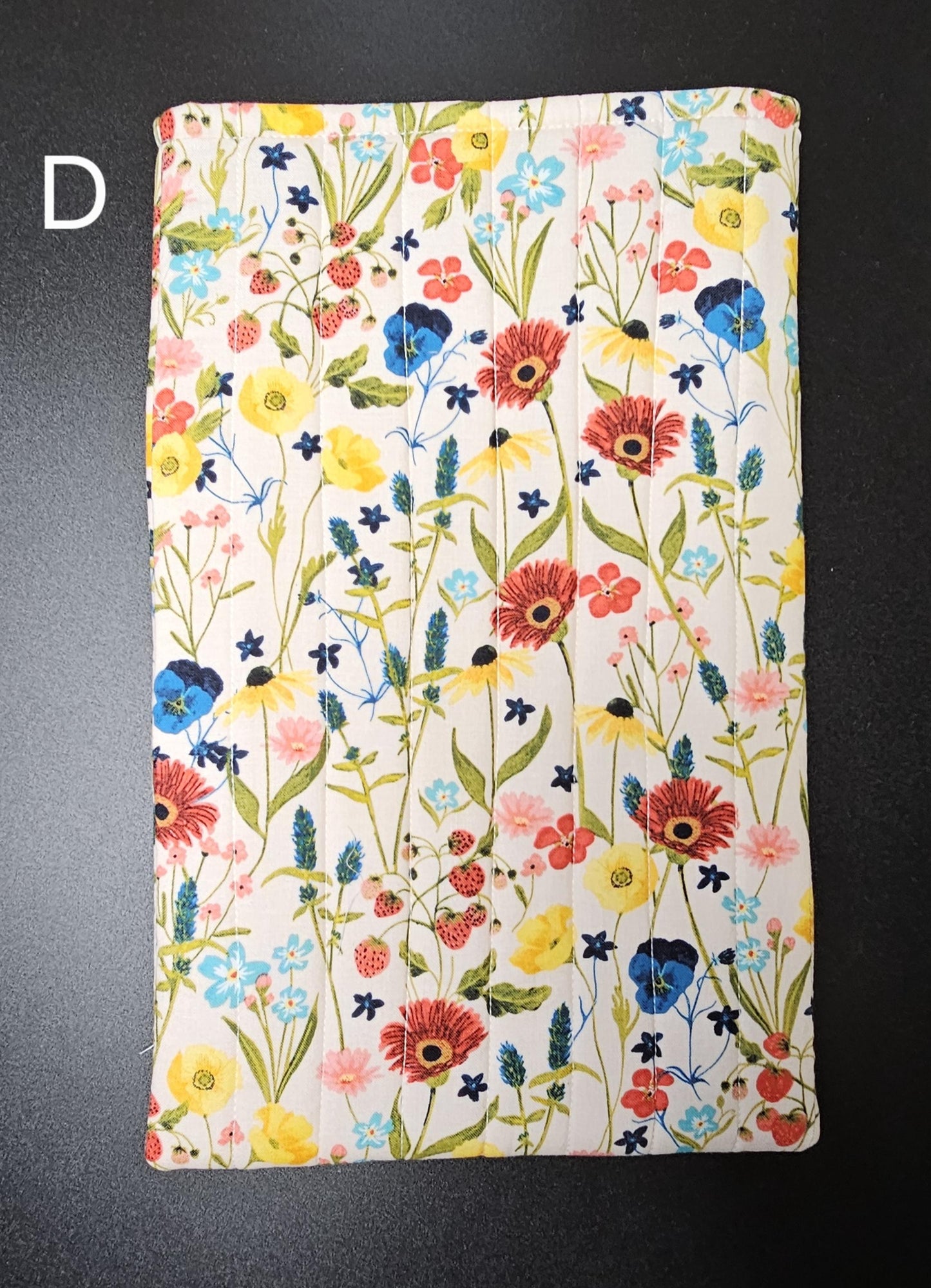 Handmade Cotton Book Sleeve, Floral Padded Book Cover