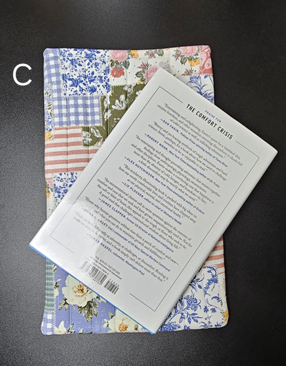 Handmade Cotton Book Sleeve, Floral Padded Book Cover