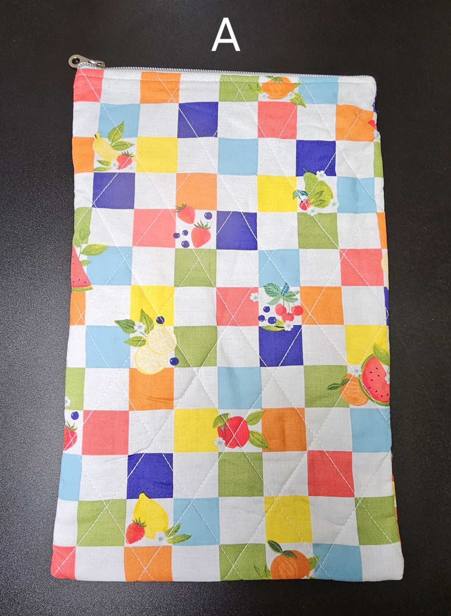 Handmade Cotton Book Sleeve with Zipper (13x8")
