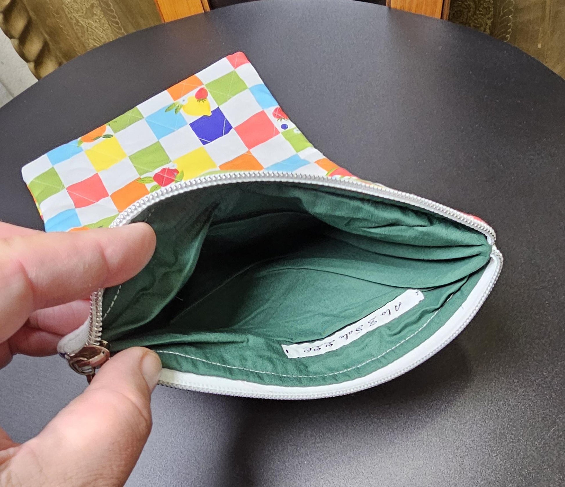 Handmade Cotton Book Sleeve with Zipper (13x8")