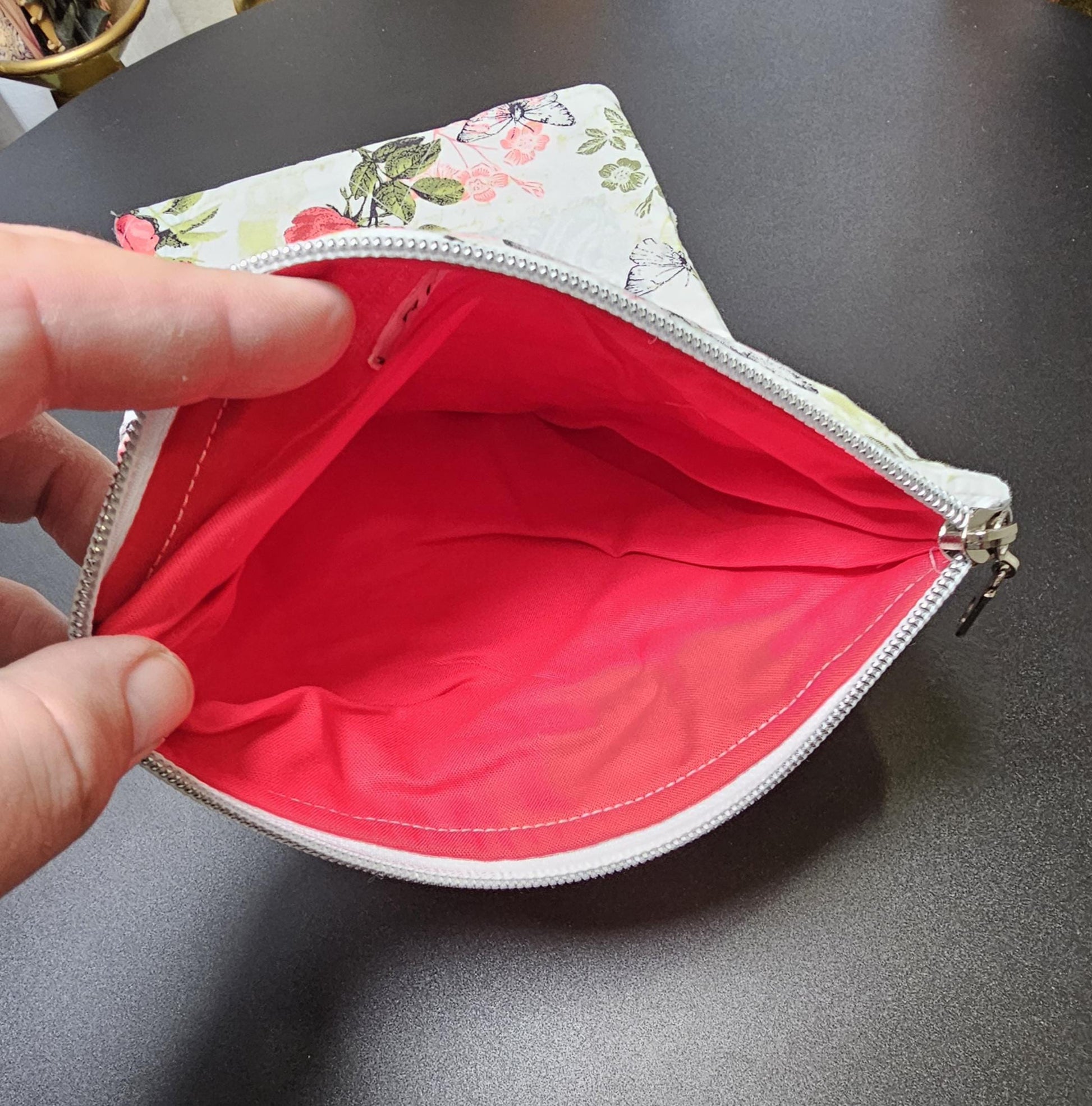 Handmade Cotton Book Sleeve with Zipper (13x8")