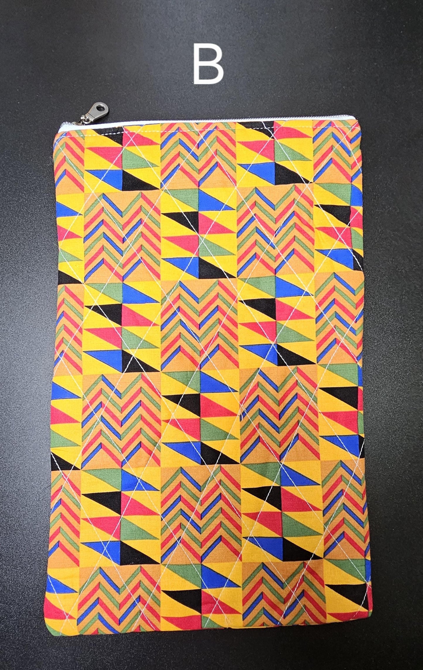 Handmade Cotton Book Sleeve with Zipper (13" x 8")