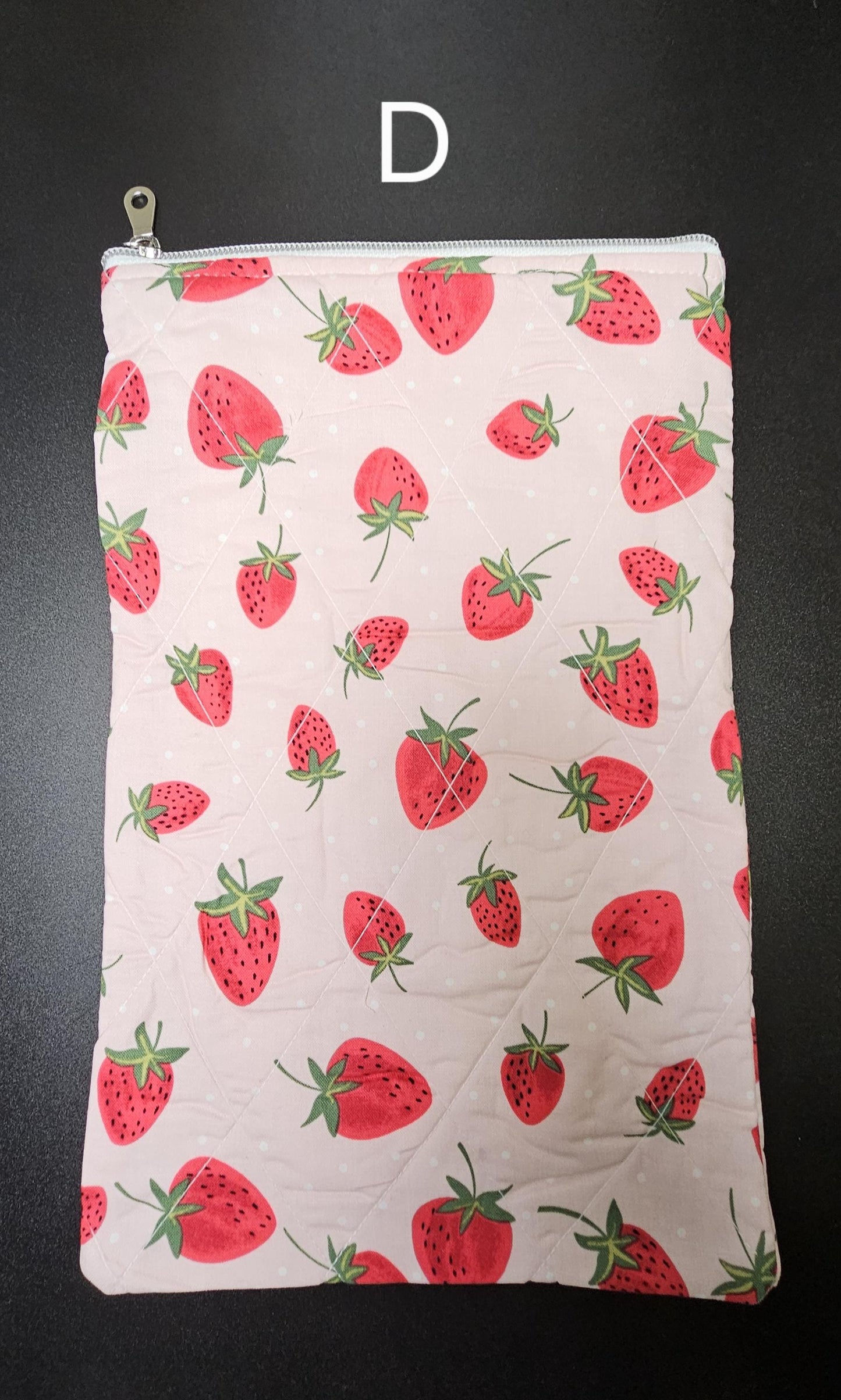 Handmade Cotton Book Sleeve with Zipper (13" x 8")