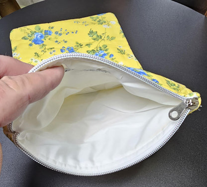 Handmade Cotton Book Sleeve with Zipper (13" x 8")