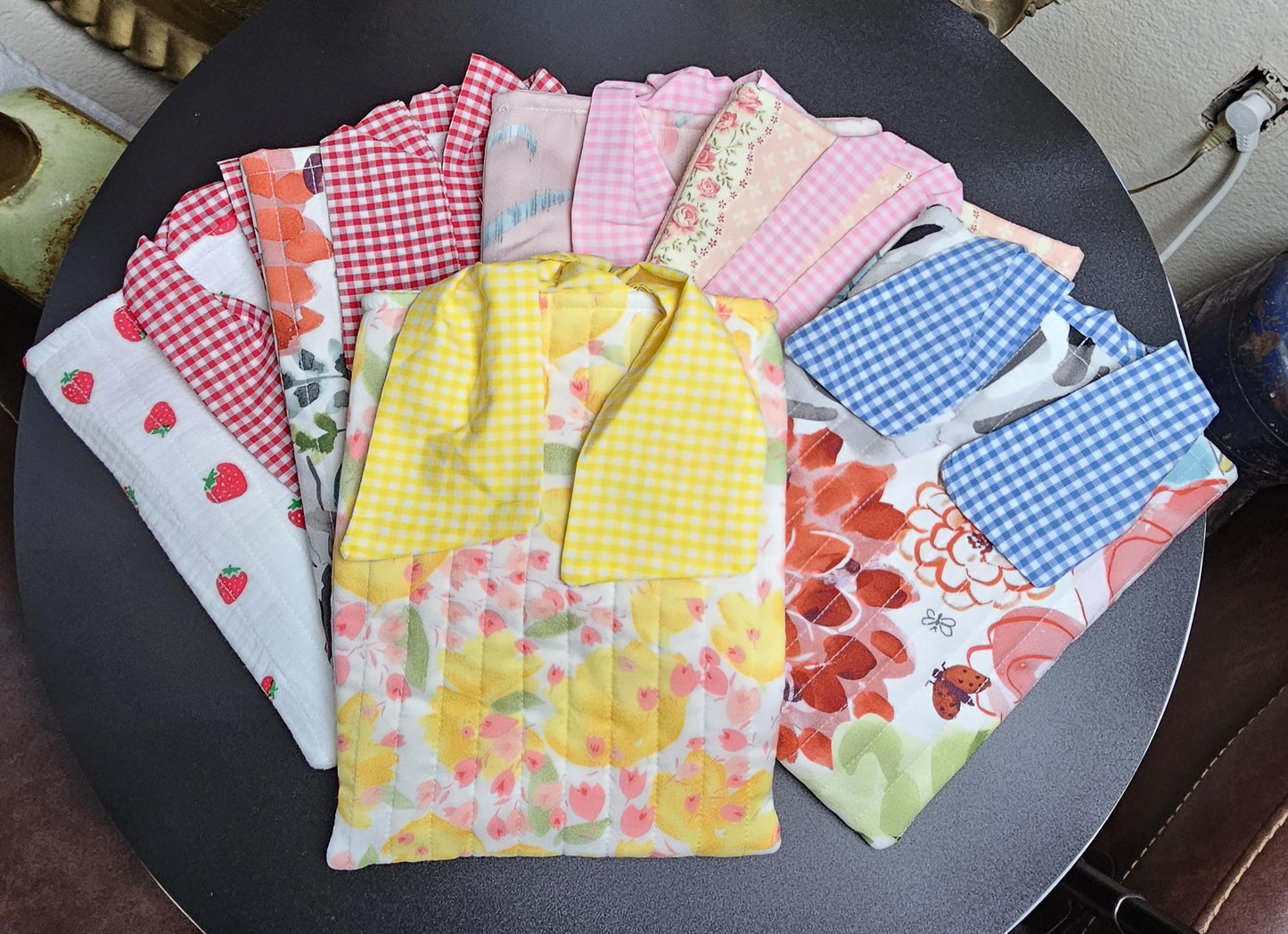 Handmade Cotton Book Sleeve, Floral Padded Book Cover (10" x 7.5")