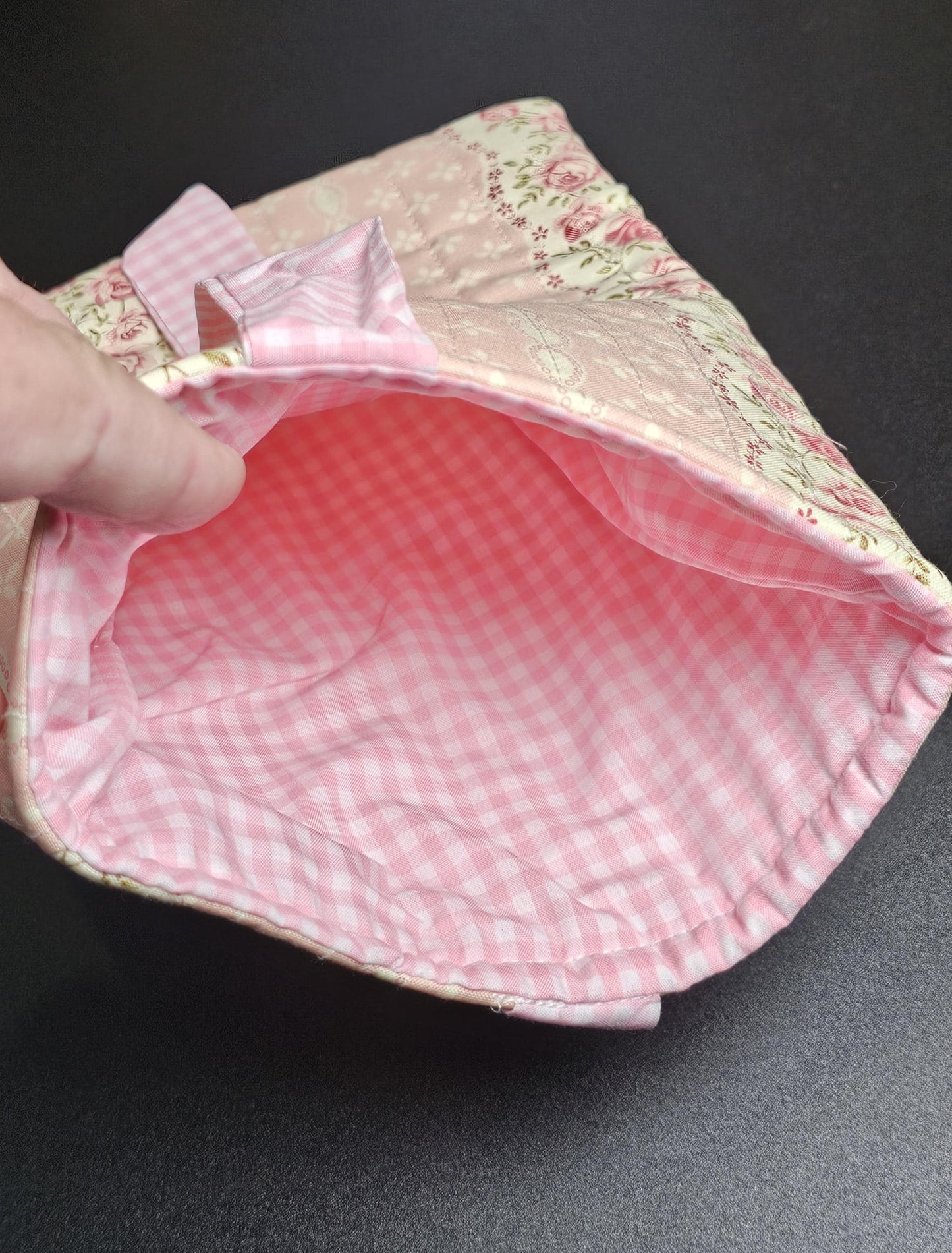 Handmade Cotton Book Sleeve, Floral Padded Book Cover (10" x 7.5")