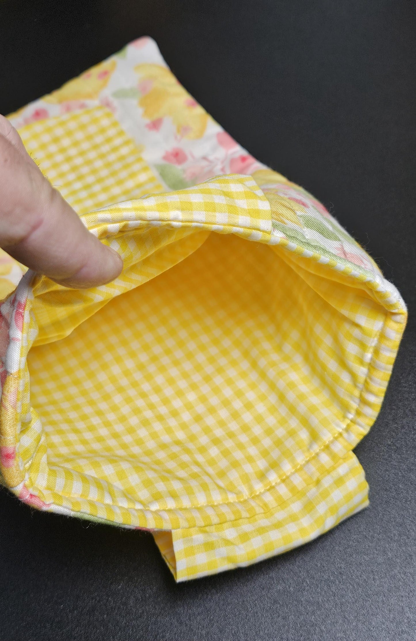 Handmade Cotton Book Sleeve, Floral Padded Book Cover (10" x 7.5")