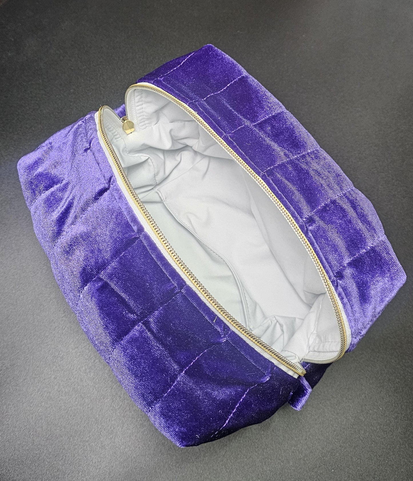 Handmade Velvet Makeup Bag - Large Zipper Pouch