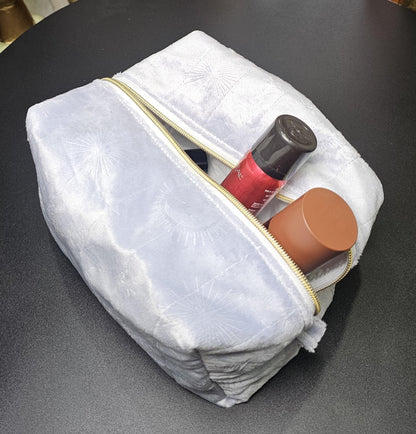Handmade Velvet Makeup Bag - Large Zipper Pouch