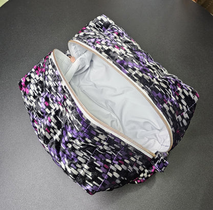 Handmade Velvet Makeup Bag - Large Zipper Pouch