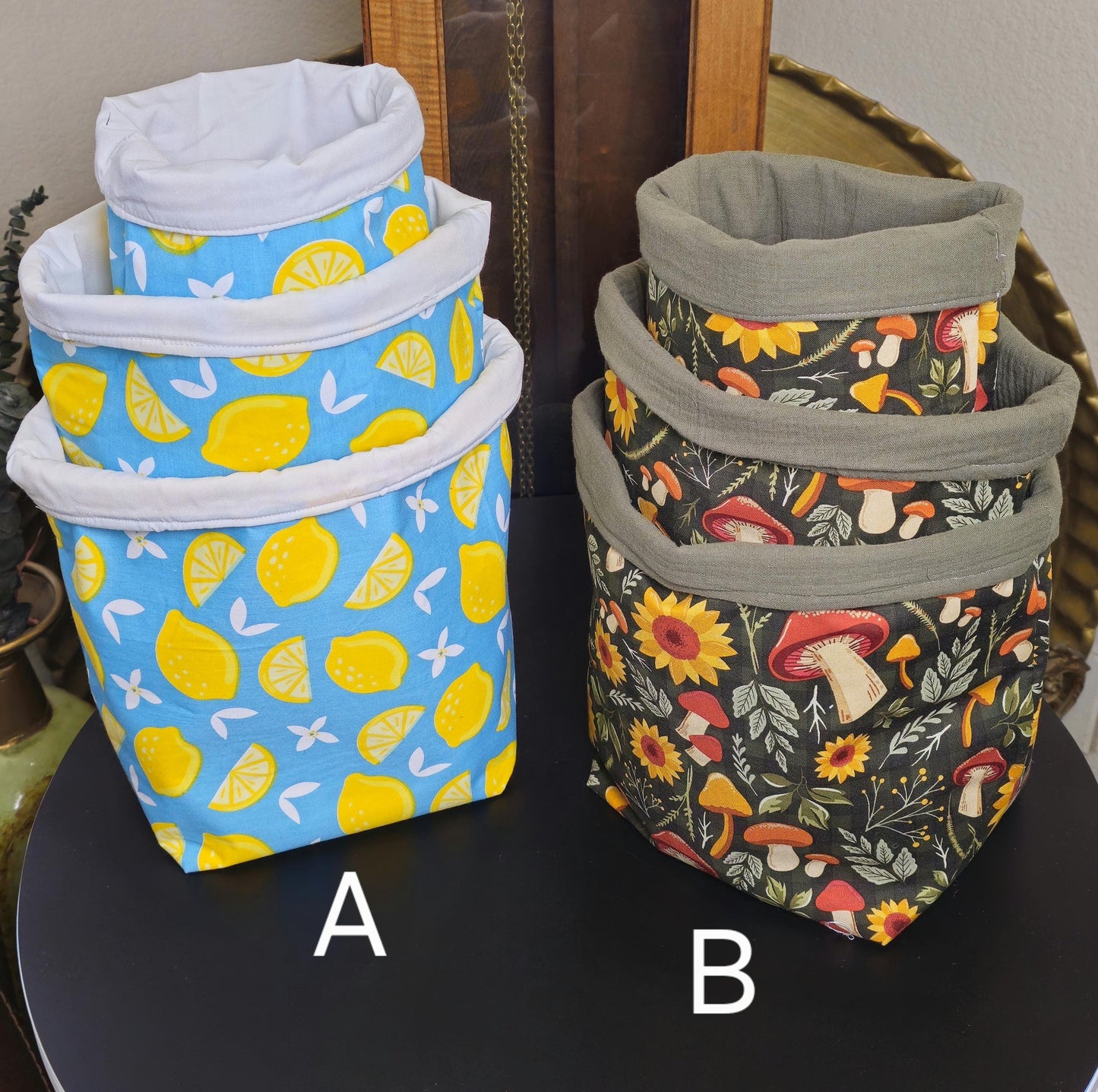 Handmade Fabric Storage Baskets