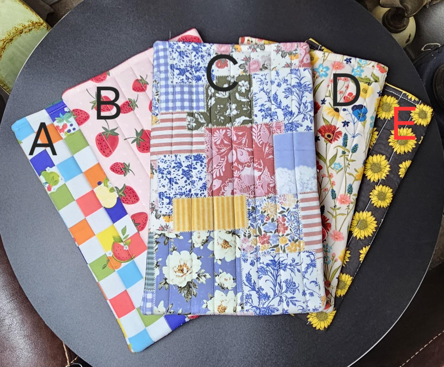 Handmade Cotton Book Sleeve, Floral Padded Book Cover