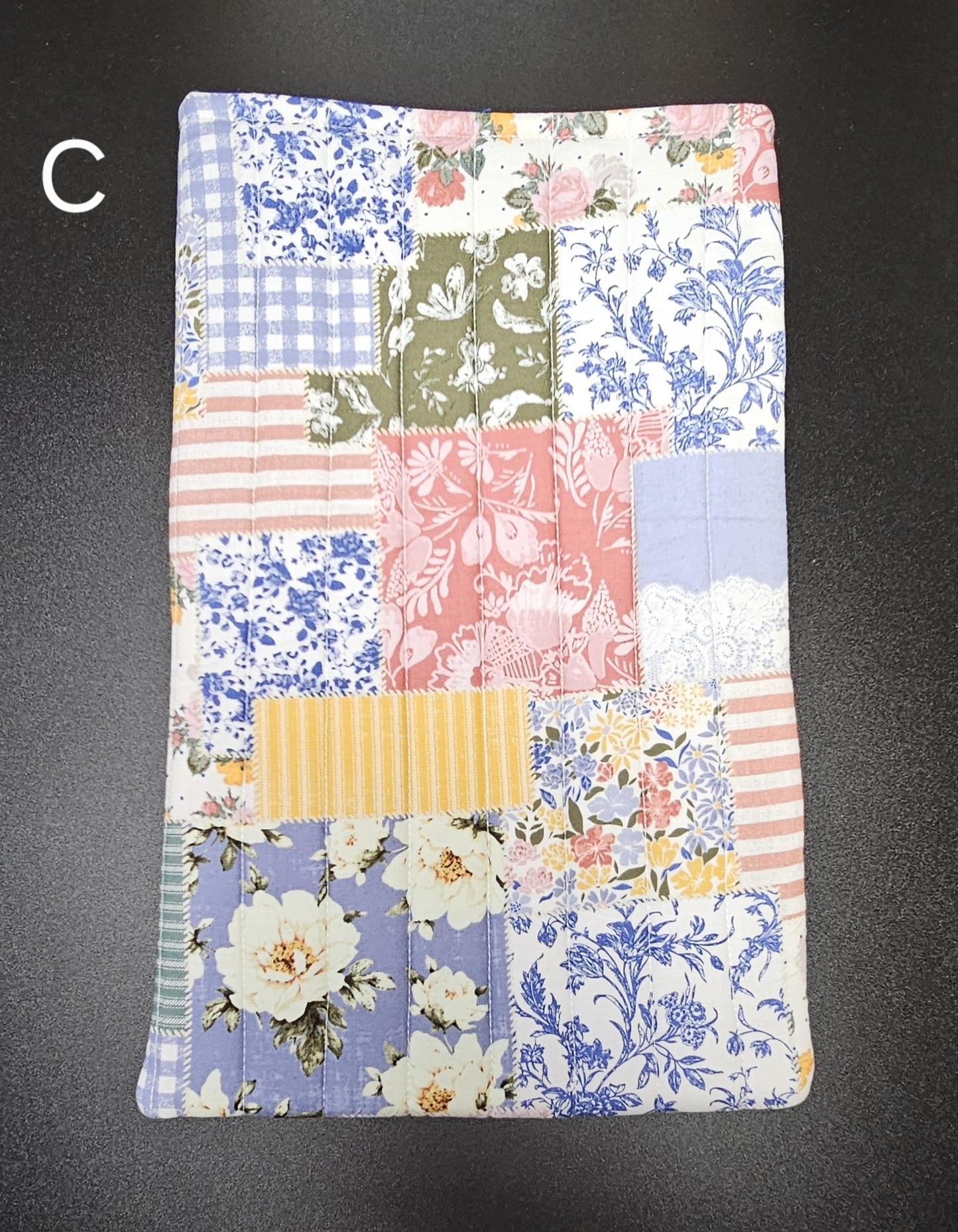 Handmade Cotton Book Sleeve, Floral Padded Book Cover