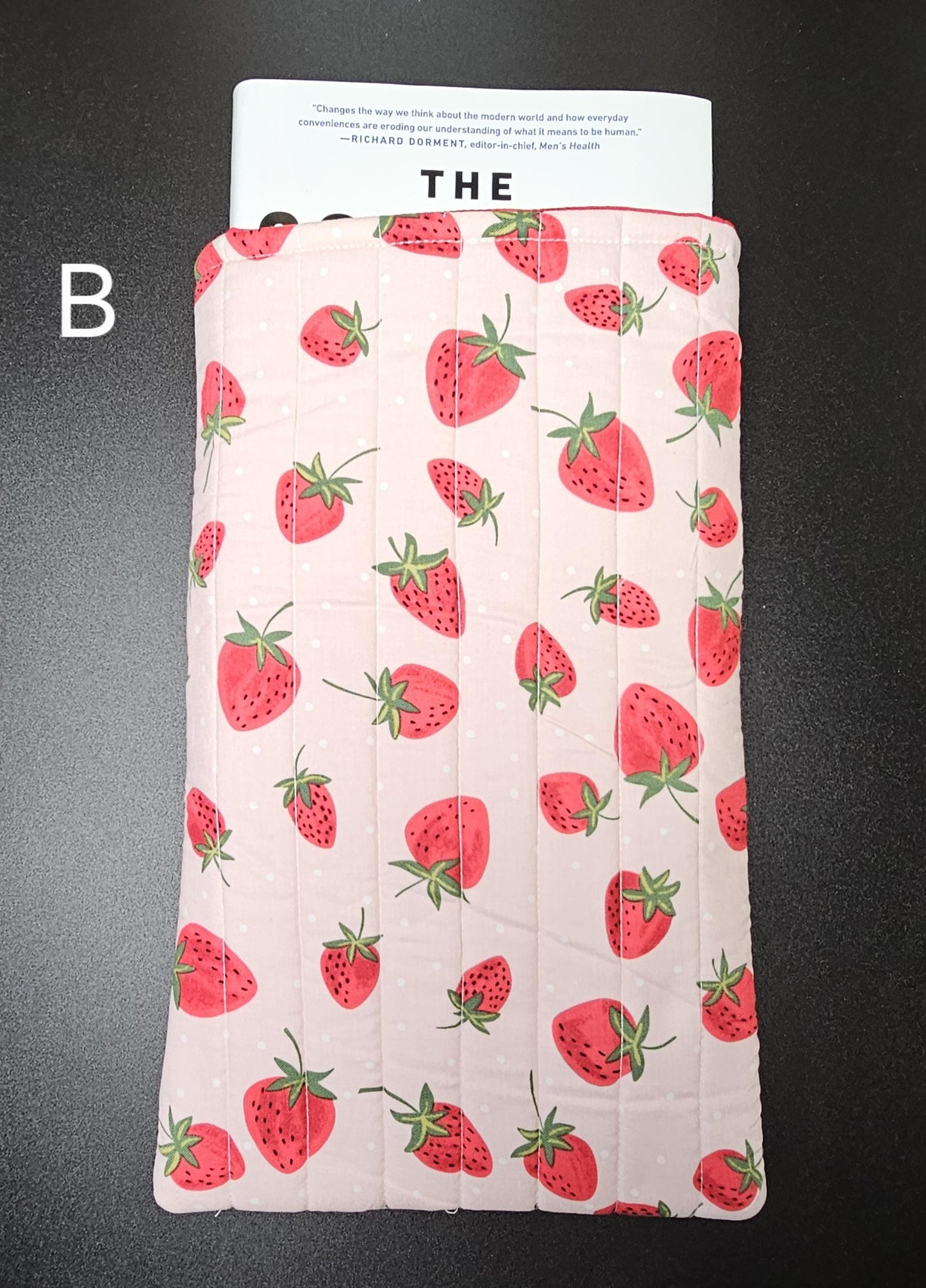 Handmade Cotton Book Sleeve, Floral Padded Book Cover