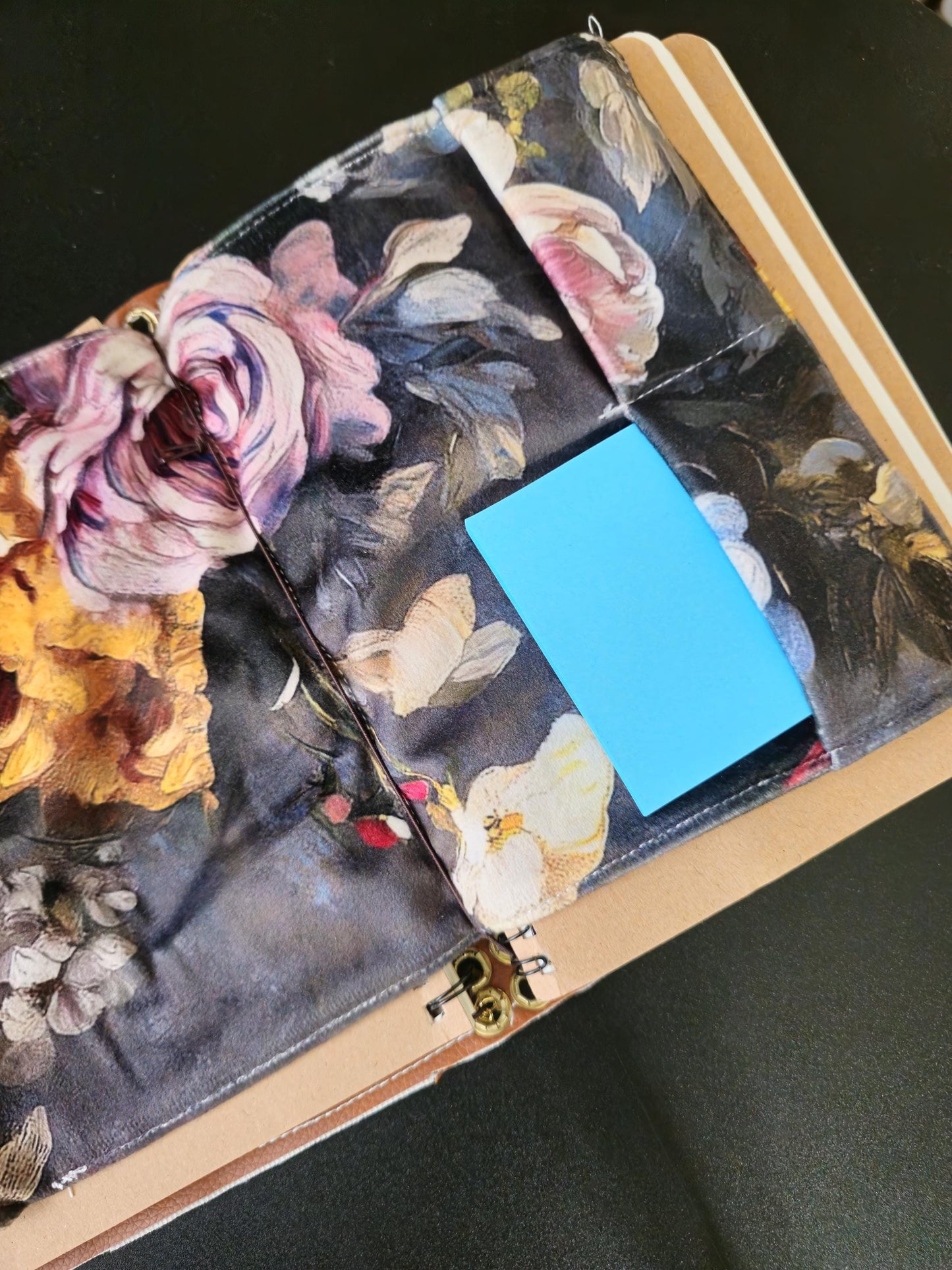 Handmade Cow Print Notebook with Charms, Velvet Packet (8.5" x 6")