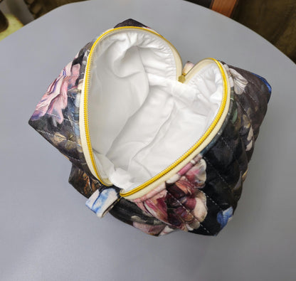 Handmade Velvet Makeup Bag - Large Zipper Pouch