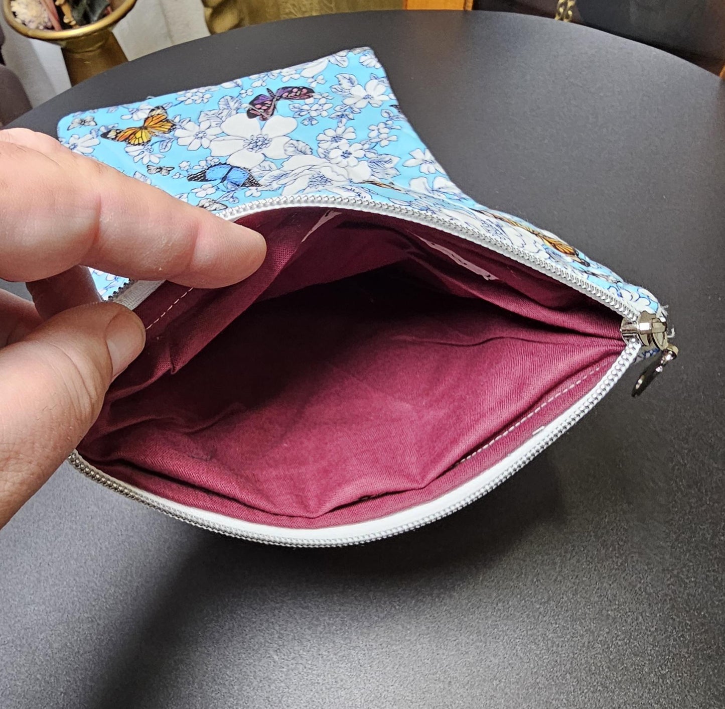 Handmade Cotton Book Sleeve with Zipper (13x8")