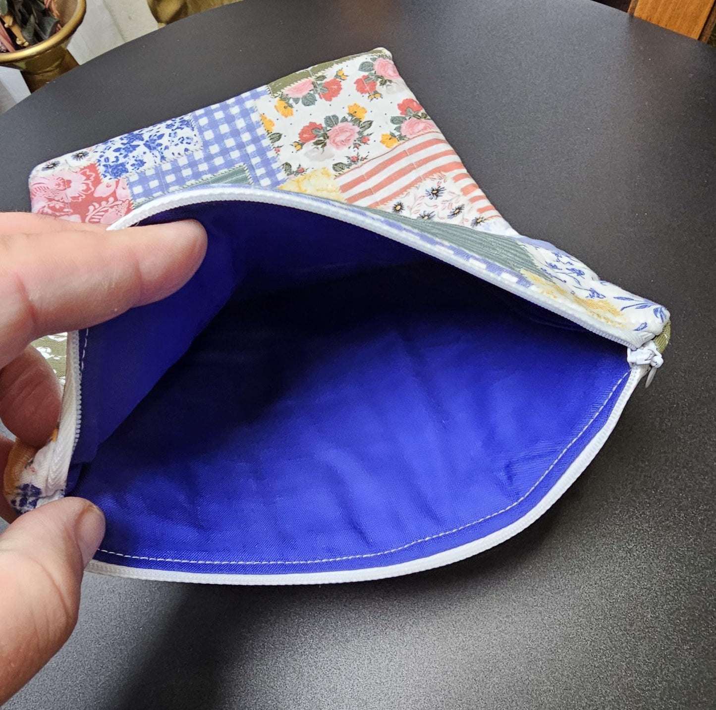 Handmade Cotton Book Sleeve with Zipper (13x8")