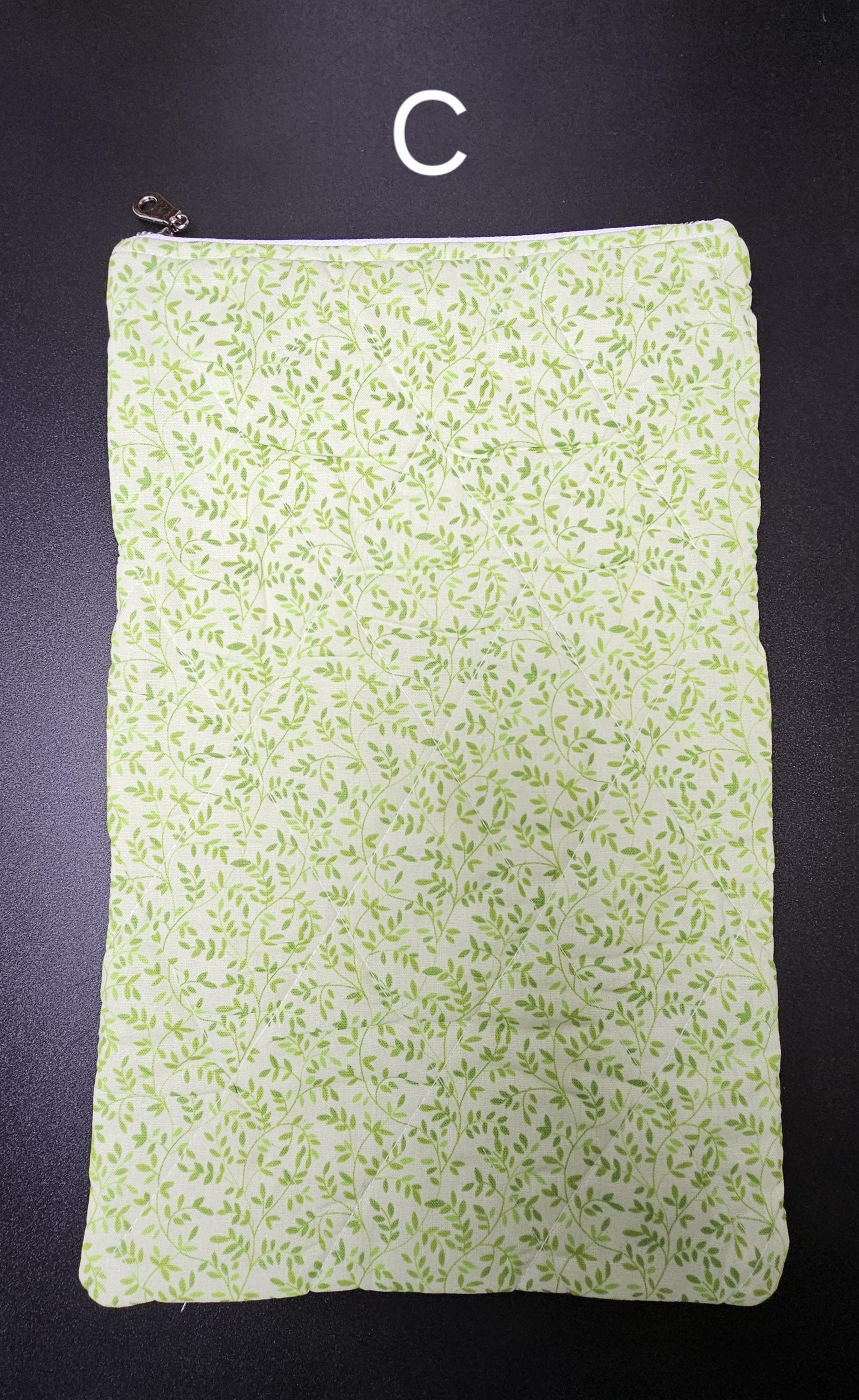 Handmade Cotton Book Sleeve with Zipper (13" x 8")