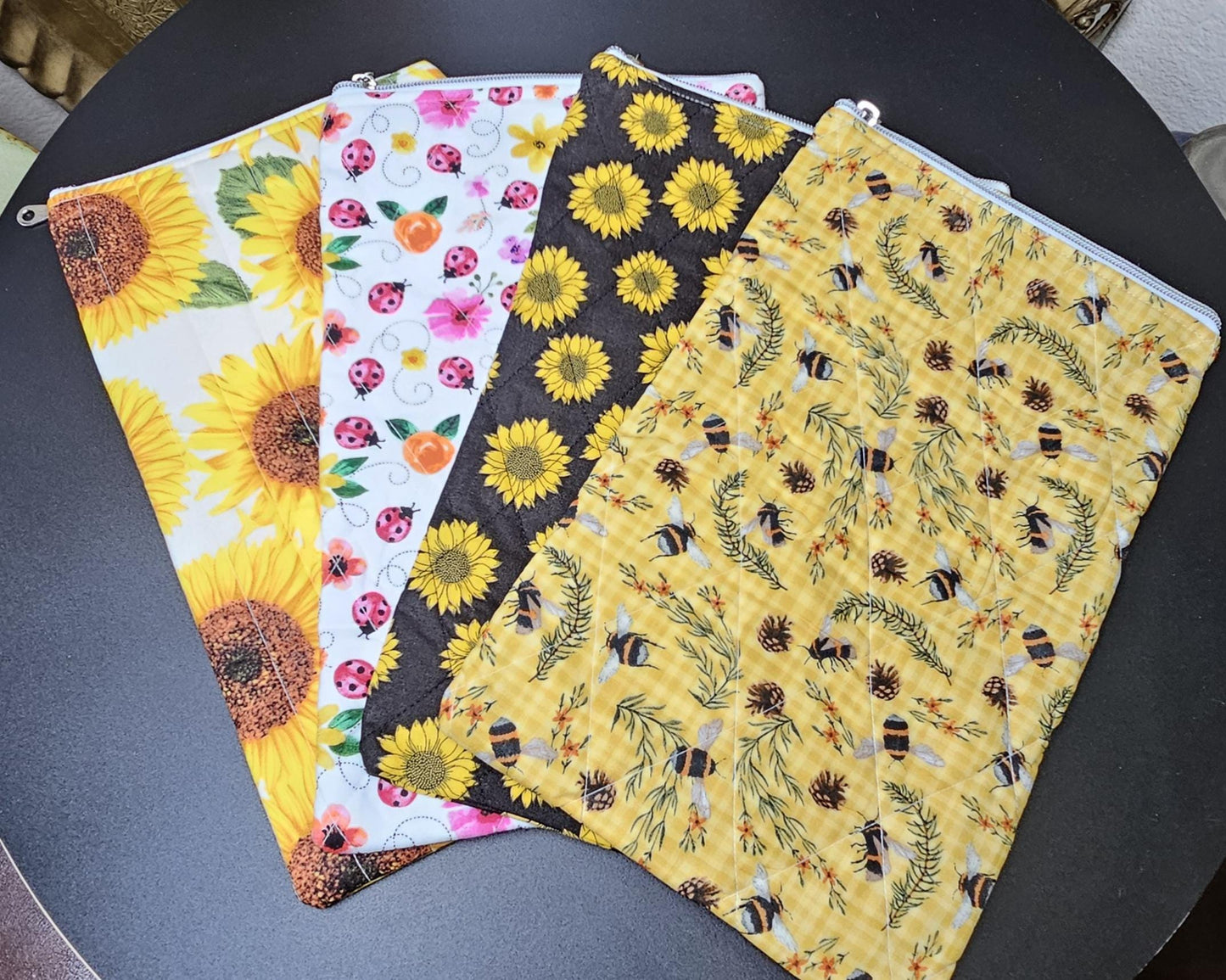 Handmade Cotton Book Sleeve with Zipper (13" x 8")