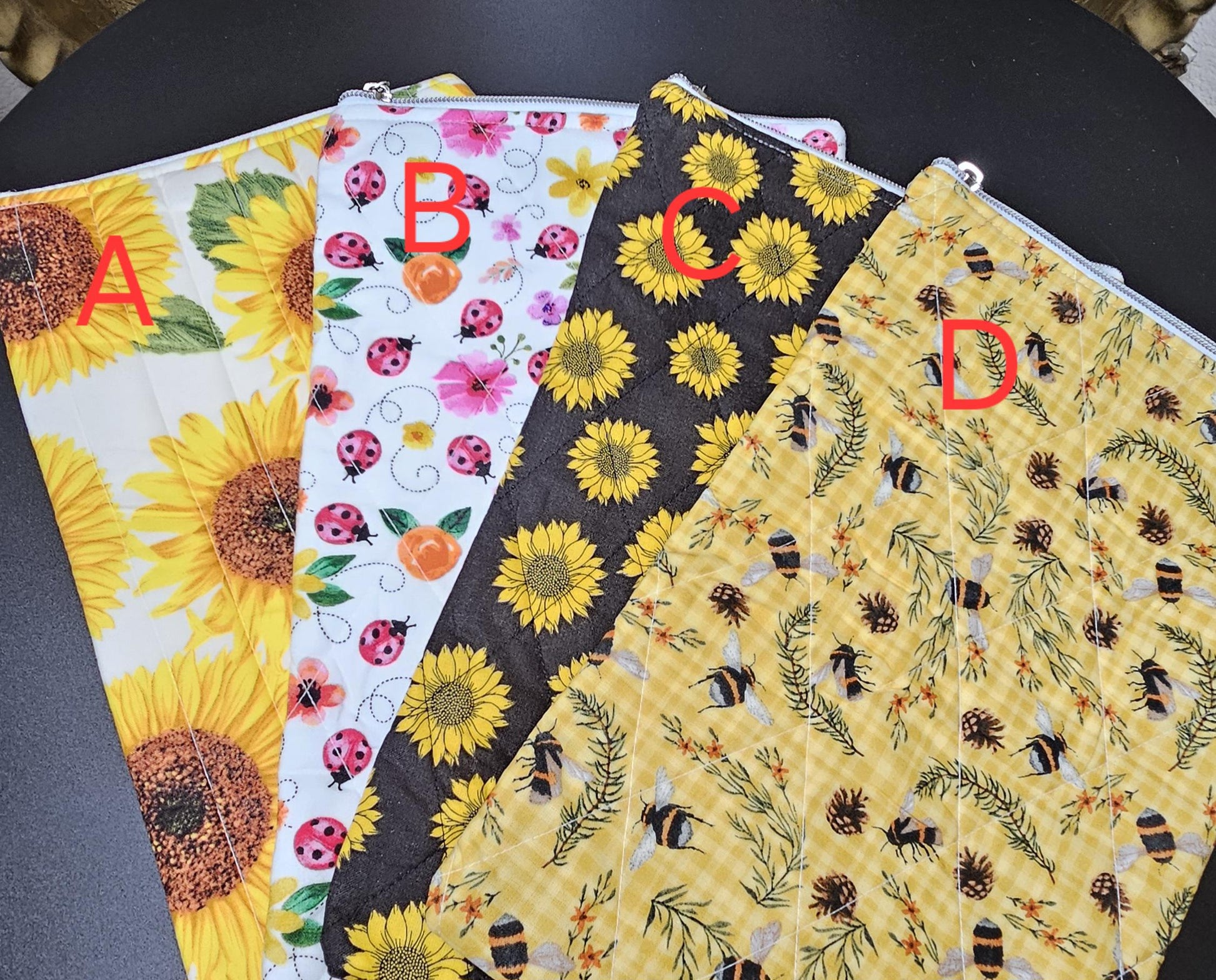 Handmade Cotton Book Sleeve with Zipper (13" x 8")