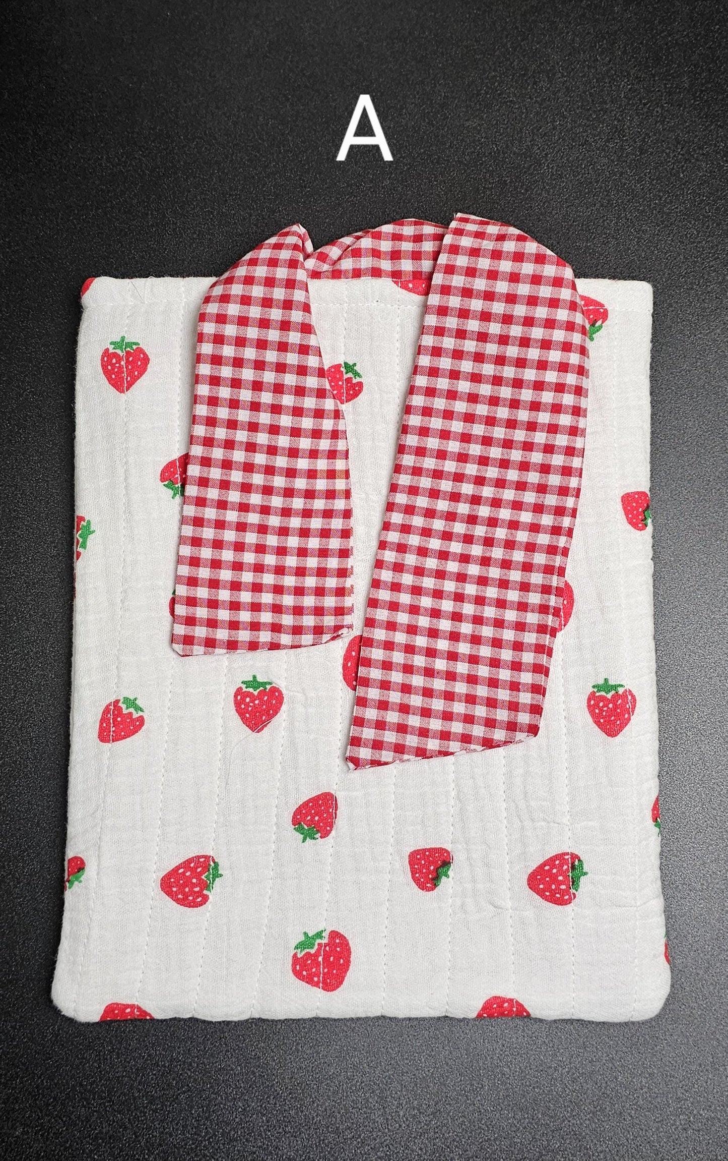 Handmade Cotton Book Sleeve, Floral Padded Book Cover (10" x 7.5")