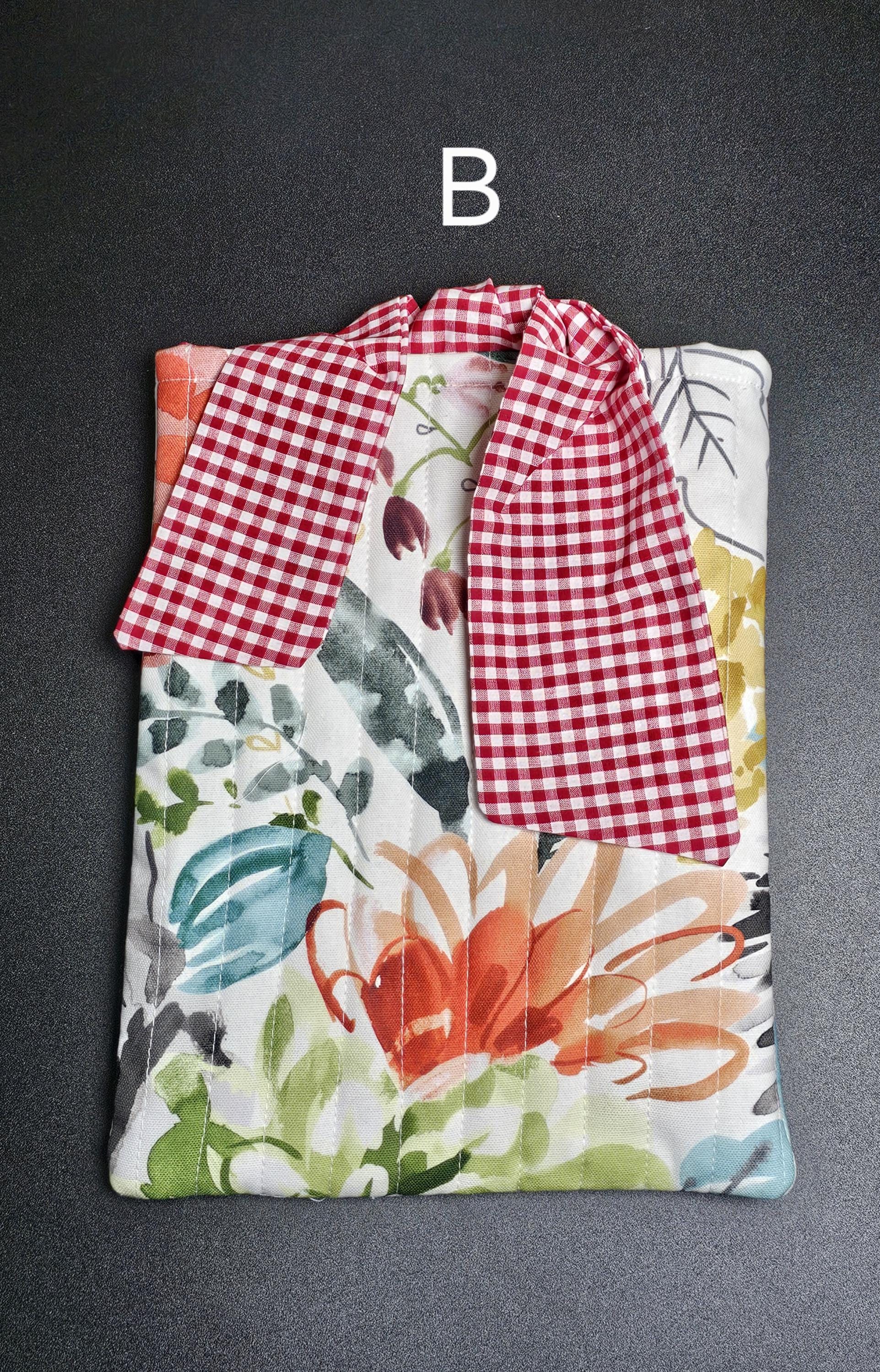 Handmade Cotton Book Sleeve, Floral Padded Book Cover (10" x 7.5")