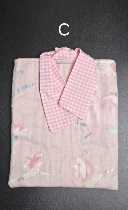 Handmade Cotton Book Sleeve, Floral Padded Book Cover (10" x 7.5")