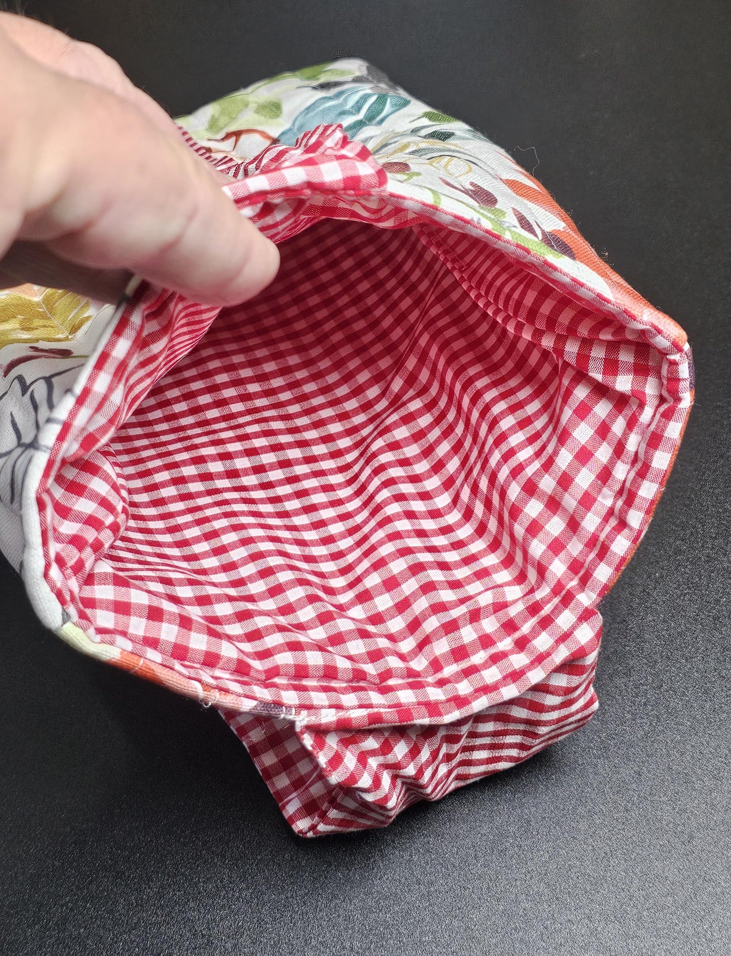 Handmade Cotton Book Sleeve, Floral Padded Book Cover (10" x 7.5")