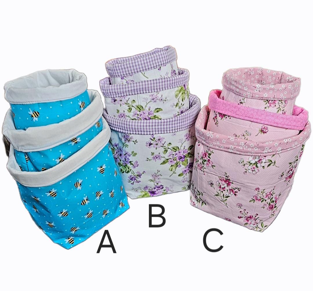 Handmade Fabric Storage Baskets