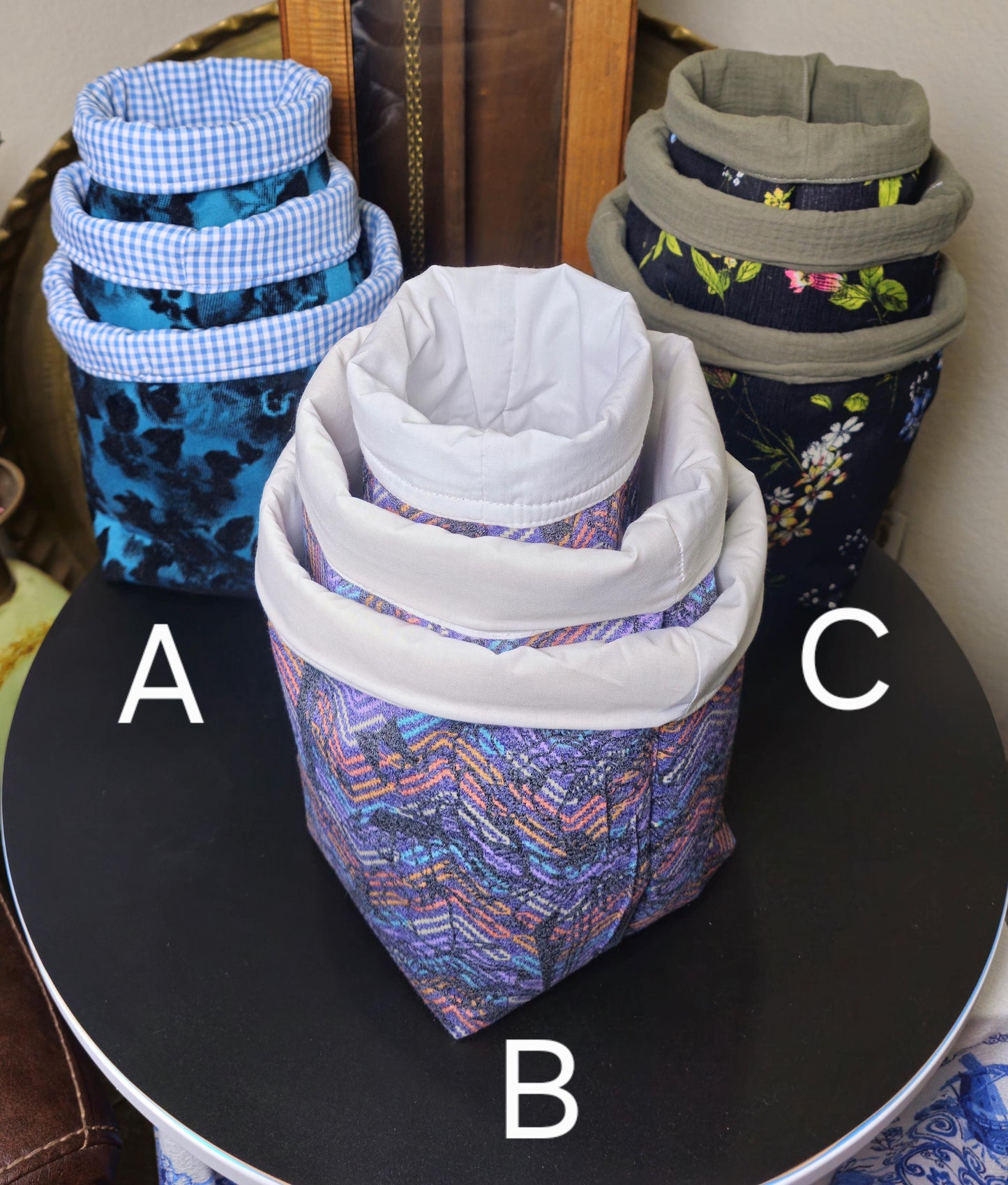 Handmade Fabric Storage Baskets