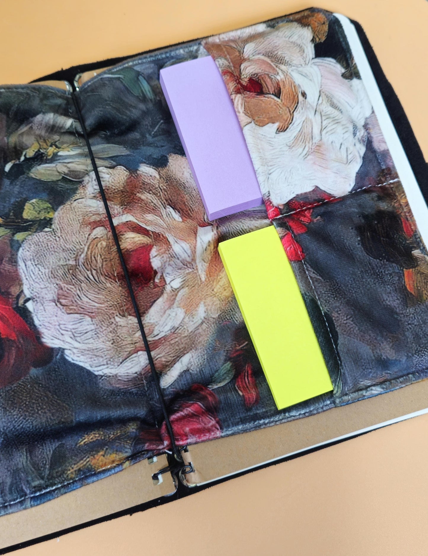 Handmade Leather French Notebook Set with Charms