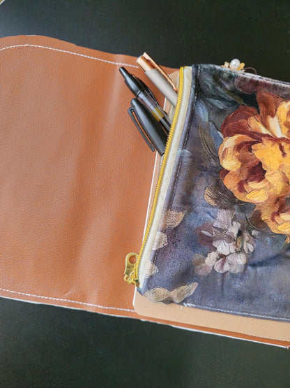 Handmade Cow Print Notebook with Charms, Velvet Packet (8.5" x 6")